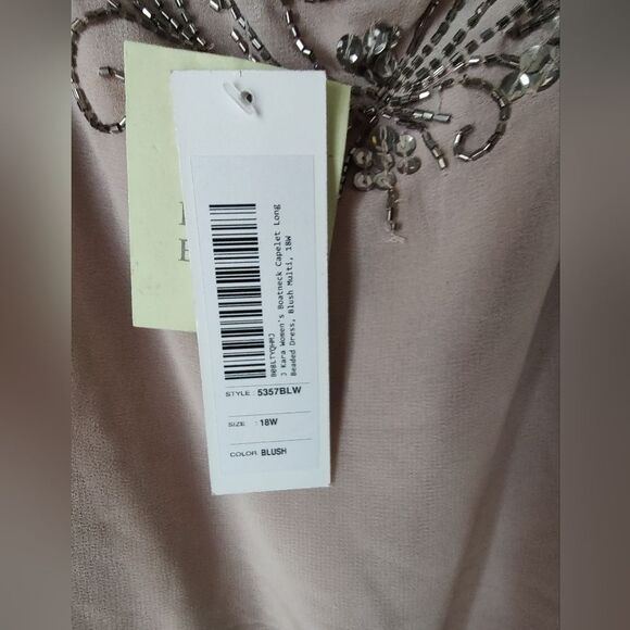 J Kara Blush Pink Beaded Capelet Gown Size 18W NWT – Formal Evening Dress - Picture 5 of 12